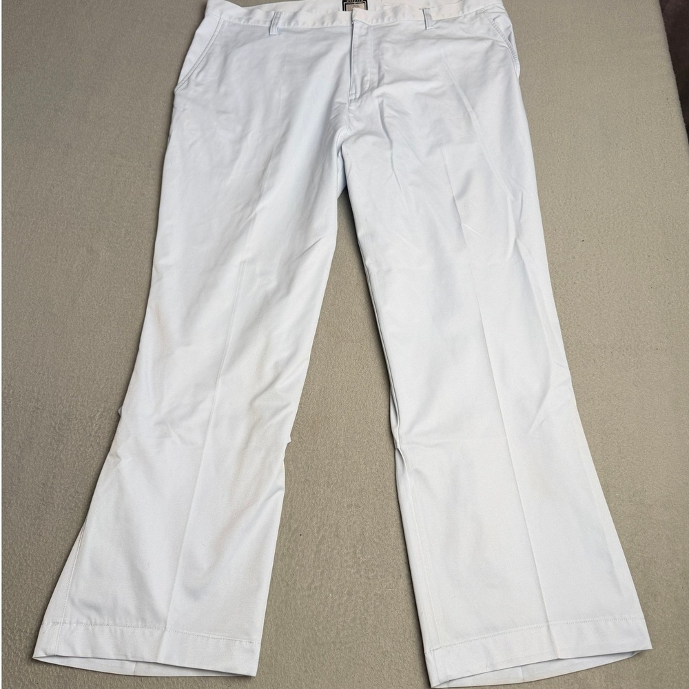 Adidas Golf Pants Mens 40 Light Blue Stretch Flat Front Polyester Trousers